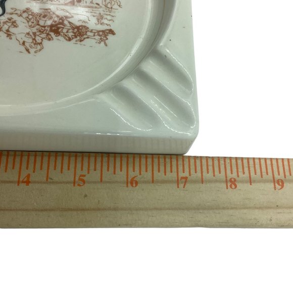 Vtg Colt 45 Peacemaker Stagecoach Sheriff Hyalyn Porcelain Ashtray 23K Gold 7" - Picture 5 of 6